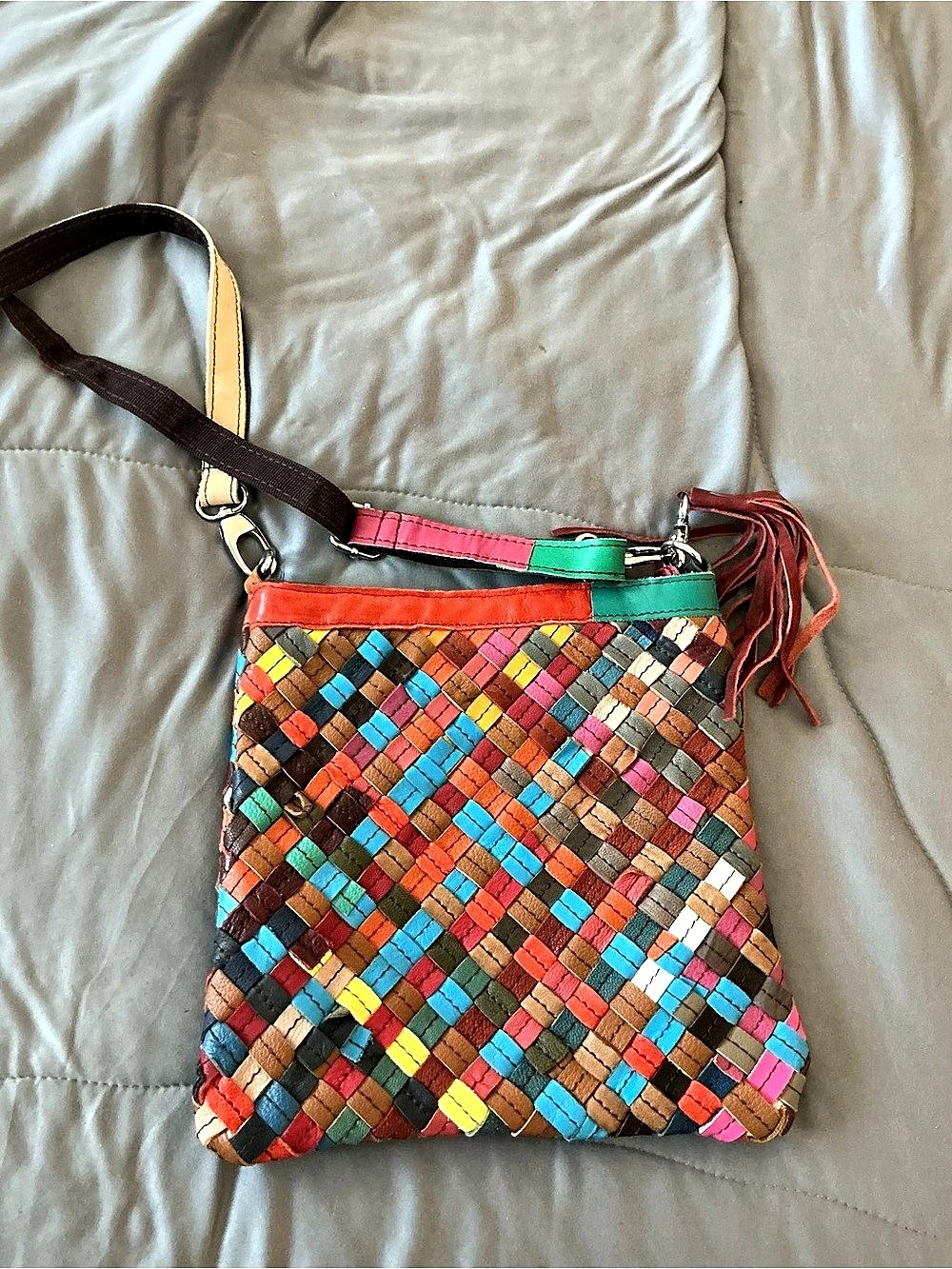 Multicolor Woven Crossbody Bag Like New
